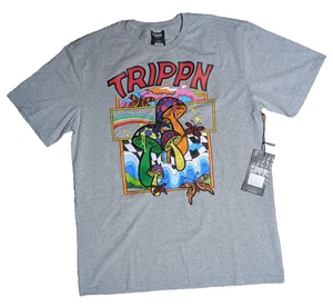 Genuina Auténtica Camiseta Gráfica TRIPPN Setas Psicodélicas Gris Para Hombre’s L Nueva Con Etiquetas - Imagen 1 de 10