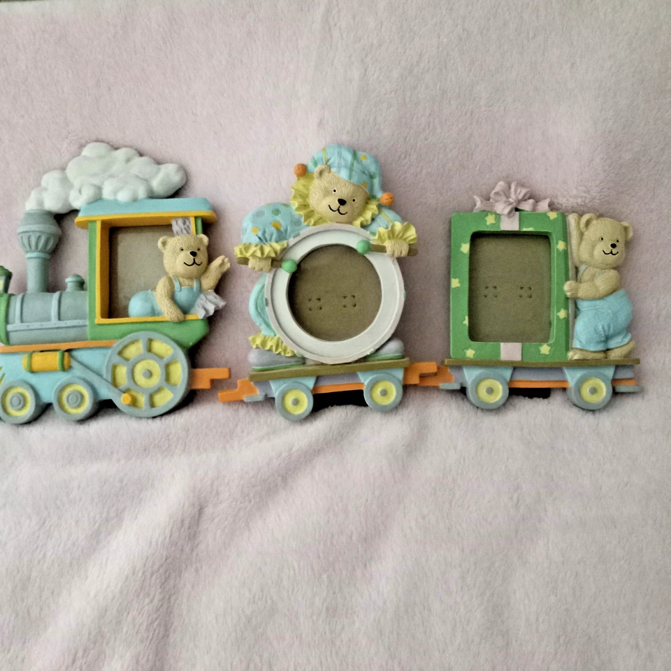 Conjunto de marcos de fotos de tren para bebés años 90 sin caja Foto 1 de 4