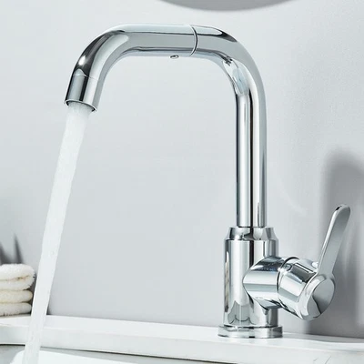 Waschtischarmatur Badarmatur 360° Wasserhahn Bad Waschbecken Mischbatterie Chrom - Bild 1 von 4