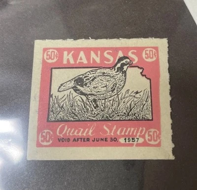 KS20 Kansas Quail 1957 50c Pink/Black EF - Image 1 of 3