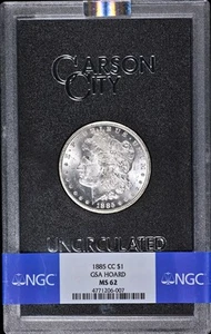 1885-CC GSA Morgan Silver Dollar NGC MS62 Blast White Strong Strike - Picture 1 of 4