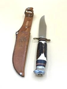 Boker Solingen Germany Alemema Original Bowie Fixed Blade Hunting Knife Stag - Picture 1 of 15