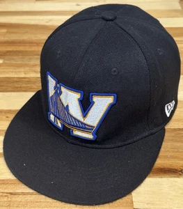 NEW ERA Hardwood Classics Golden State Warriors Snapback Hat Black Blue NBA Cap - Picture 1 of 11