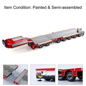 1/14 2+5Axles RC Metal Heavy Trailer Lowboy Trailer For LESU RC Tractor Truck - Picture 1 of 12