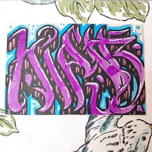 SMALL Original Acrylic Painting 6" X 4" Canvas Panel Nimbus Graffiti Style Art - Picture 1 of 6