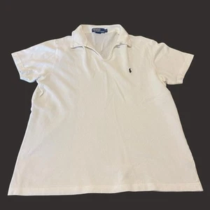 Vintage Ralph Lauren Polo Herren Gr. Medium weiß knopflos V-Ausschnitt Hemd - Bild 1 von 6