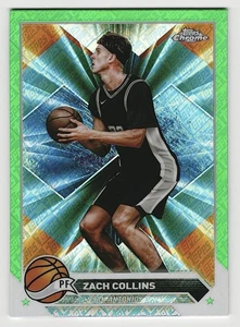 2024 Topps Chrome Basketball Zach Collins Green San Antonio Spurs #65 - Picture 1 of 2