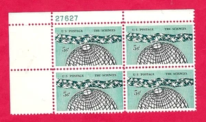 US  SCOTT # 1237  5¢ THE SCIENCES    PLATE BLOCK of 4 1963 27267UL  MNH - Picture 1 of 2