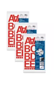 Chartpak 2-inch Red Stick-on Vinyl Letters & Numbers (01052), 3 PACKS - Picture 1 of 1