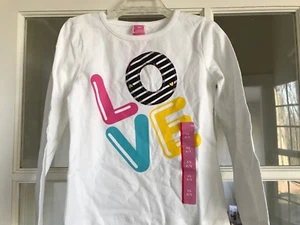 New! Girl's LOVE Top, Long-sleeve, Sizes: XS (4/5), S (6/6x), M (7/8), L (10/12) - Picture 1 of 3