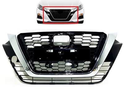 Compatível com 2019-2022 Nissan Altima grade dianteira grade de para-choque com suporte de placa de licença - Imagem 1 de 4