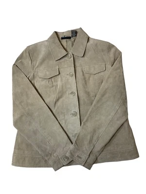 Large (r)elativity Suede Jacket Light Beige Color With 2 Chest Pockets - Image 1 of 4