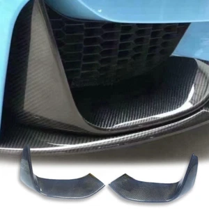 CARBON FIBER FRONT BUMPER SPLITTERS LIP FOR 2015-2019 BMW F80 M3 F82 F83 M4 E - Picture 1 of 5
