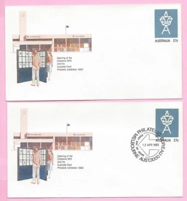 AUSTRALIA 1983 PAIR of PSE's #061 - FDC & Mint - CANBERRA GPO & Philatelic Ex. - Image 1 of 2