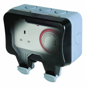 BG Nexus wetterfest 1Gang 13Amp Buchse mit mechanischem 24-Stunden-Timer WP23TM24 - Bild 1 von 6