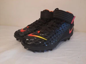 NIKE Force Savage Pro 2 Bred Mens Size 8.5 Black Orange Football Cleats Shoes - Picture 1 of 9
