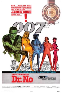 JAMES BOND DR NO 1962 60s 007 ART ORIGINAL MOVIE CINEMA PRINT PREMIUM POSTER - Bild 1 von 6