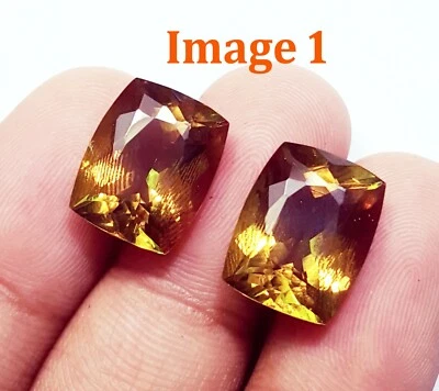 Certified Alexandrite 5 Color Changing 9 To 11 Ct Loose Gemstone Pair R283 - Image 1 of 4