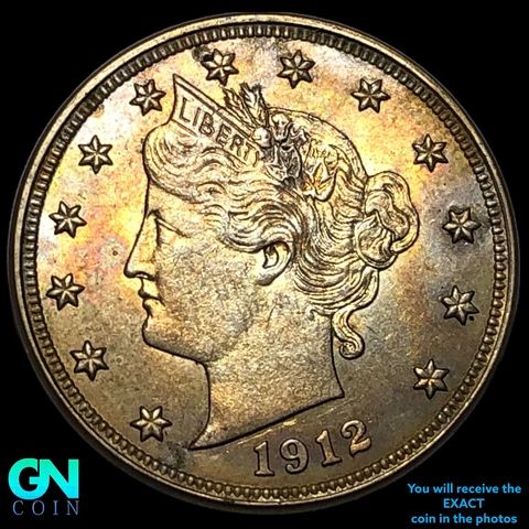 NICE COLOR! 1912 D Liberty V Nickel   #E8454 Cover
