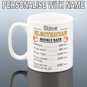 TAZA ELECTRICISTA Regalo Cumpleaños Personalizado Divertido Electricista Taza Navidad Papá - Imagen 1 de 2