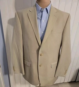 Chaps Ralph Lauren Blazer Beige Sz 42R Sport Coat Jacket Easter - Picture 1 of 13