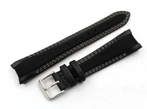 Cinturino Pelle/cordura compatibile GMT/OYSTER Nero Grigio20/16mm Ricambi Nuovo - Picture 1 of 5