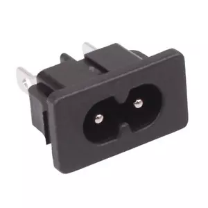 C8 Panel Mount Inlet Power Socket Solder Terminals IEC Connector - Picture 1 of 2