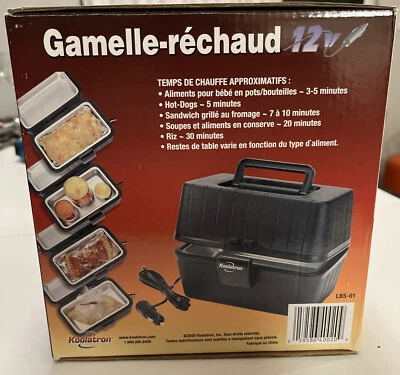 Koolatron 12V Clásico Negro Calefacción Fiambrera Estufa 1.6 Qt (1.5 L) Nuevo Gamelle Foto 1 de 4
