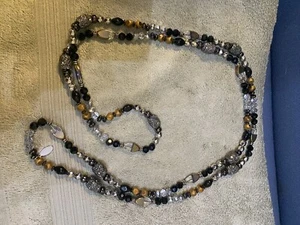CHICO'S 30" DAZZLING NECKLACE (BLACK, GOLD, SILVER, SPARKLES) W/TAG - Picture 1 of 4