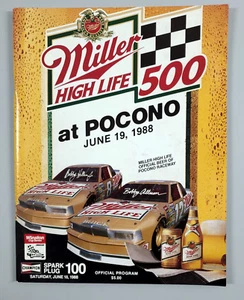 Programa de carreras de recuerdos vintage Miller High Life 500 at Pocono 19 de junio de 1988 - Imagen 1 de 6