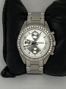 Fossil Decker ES2681 Damen Silber Edelstahl Analog Zifferblatt Quarzuhr JK711 - Bild 1 von 12