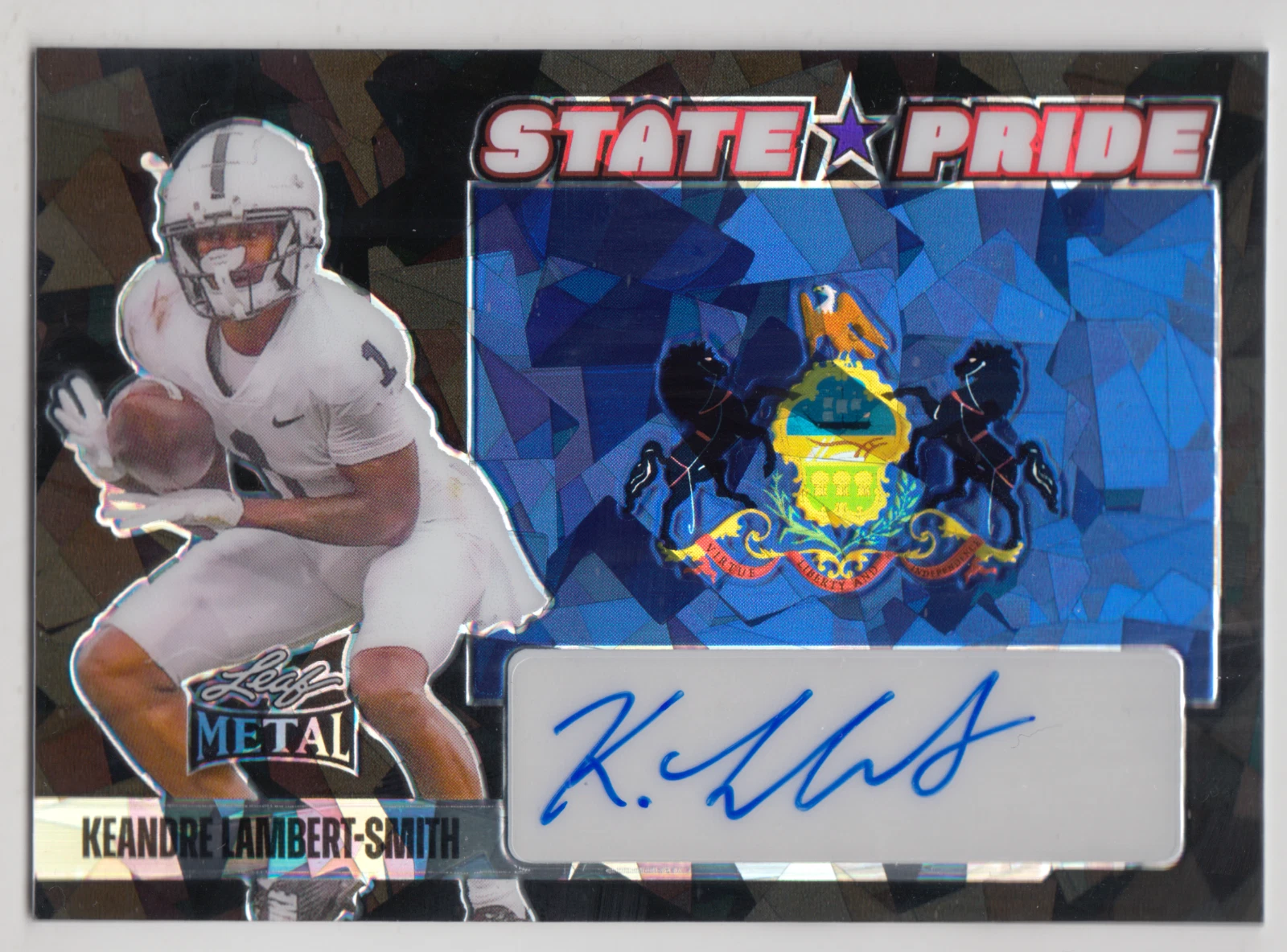 2024 LEAF METAL KEANDRE LAMBERT-SMITH /4 AUTO BLACK CRYSTAL STATE AUTOGRAPH