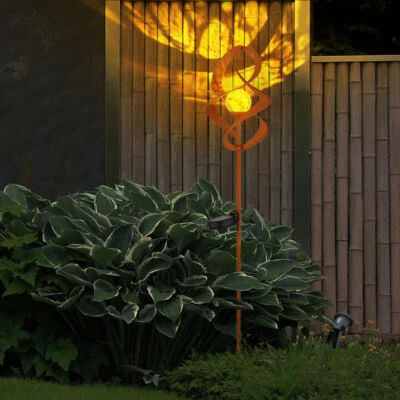 Steckleuchte Gartenlampe Dekoleuchte Solarlampe Akku IP44 crackleoptik Glas LED - Bild 1 von 4