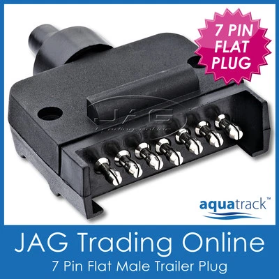7 PIN FLAT MALE TRAILER CONNECTOR PLUG - Boat/Auto/Caravan/Car/Truck/RV - image 1 of 2