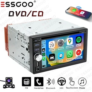 Double 2DIN Car Stereo Radio CD/DVD Player Apple Carplay FM USB Bluetooth+Camera - Picture 1 of 15