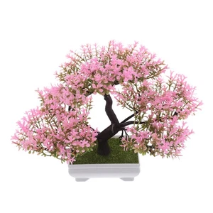 Plantas de imitación flor bonsái artificial árbol flor de cerezo realista - Imagen 1 de 12