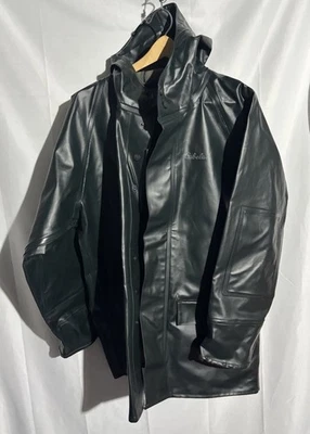 Cabela’s Impermeable Lluvia Talla L Chaqueta Para Hombre Verde Polivinilo Snap Frontal Con Capucha Foto 1 de 4