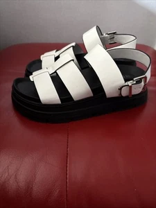 Ext Chunky Gladiator Sandals White Size 5 Wide - Picture 1 of 8