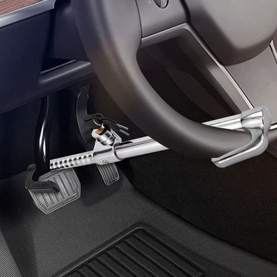 Antifurto Auto Universale Blocco Volante e Pedale Doppia Serratura 3 Chiavi Pro - Immagine 1 di 4