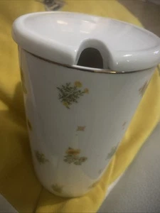 Porcelain Ceramic Tea Mug Coffee Cup Lid And Handle (A Cup Of Sunshine For You - Picture 1 of 9