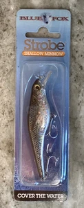 Blue Fox Strobe Shallow Minnow nero e argento esca olografica lamina sonaglio nuovo con scatola - Foto 1 di 7