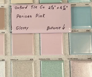 1 pc. Persian Pink: 2-1/8" X 4-1/4" Glossy Bullnose Ceramic Tile by Oxford Co. - Picture 1 of 16