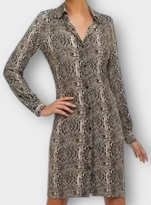 Norma Kamali Women’s Dress Large Jersey Shirtdress Animal Print Designer - Picture 1 of 12