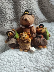 4 Russ Berrie Sr. Peregrino y Pickins - Peluche Decoración Acción de Gracias Peregrino Indio - Imagen 1 de 8