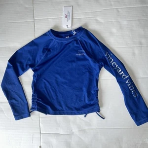 Vineyard Vines Performance Top Long Sleeve Swim Rash Guard Shirt Kid Blue NWT - Picture 1 of 8