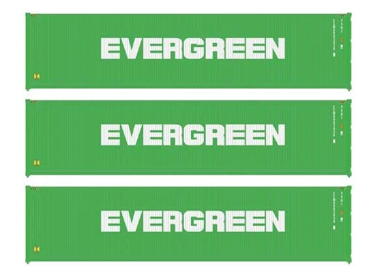 Contenedor totalmente corrugado Walthers Scenemaster 18250 escala HO 40' 3pk Evergreen Foto 1 de 1