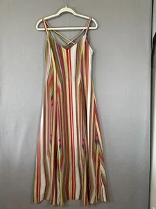 Rachel Roy Maxikleid mehrfarbig gestreift Träger gekreuzter Rücken Größe 2 - Bild 1 von 5