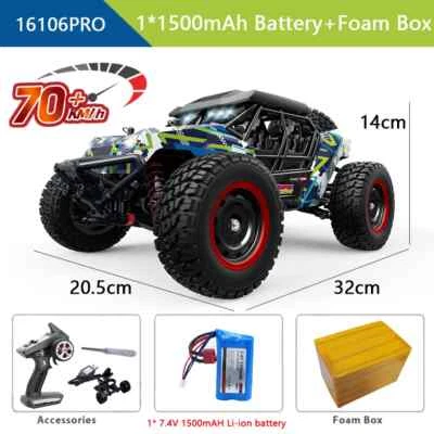 4WD Brushless RC Car Remote Control Off-road Cars High Speed Monster Truck Toys - Image 1 of 4