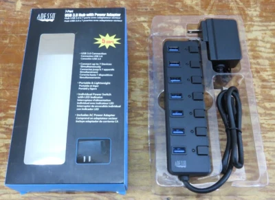 Adesso 7-ports USB 3.0 Hub with 5V2A Power Adaptor (AUH3070P) - Image 1 of 4
