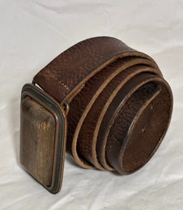 Vintage Diesel Leather Belt Big Buckle Italy Made 100CM - Picture 1 of 9